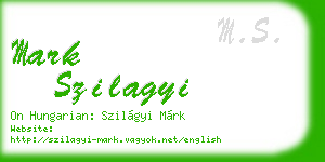 mark szilagyi business card